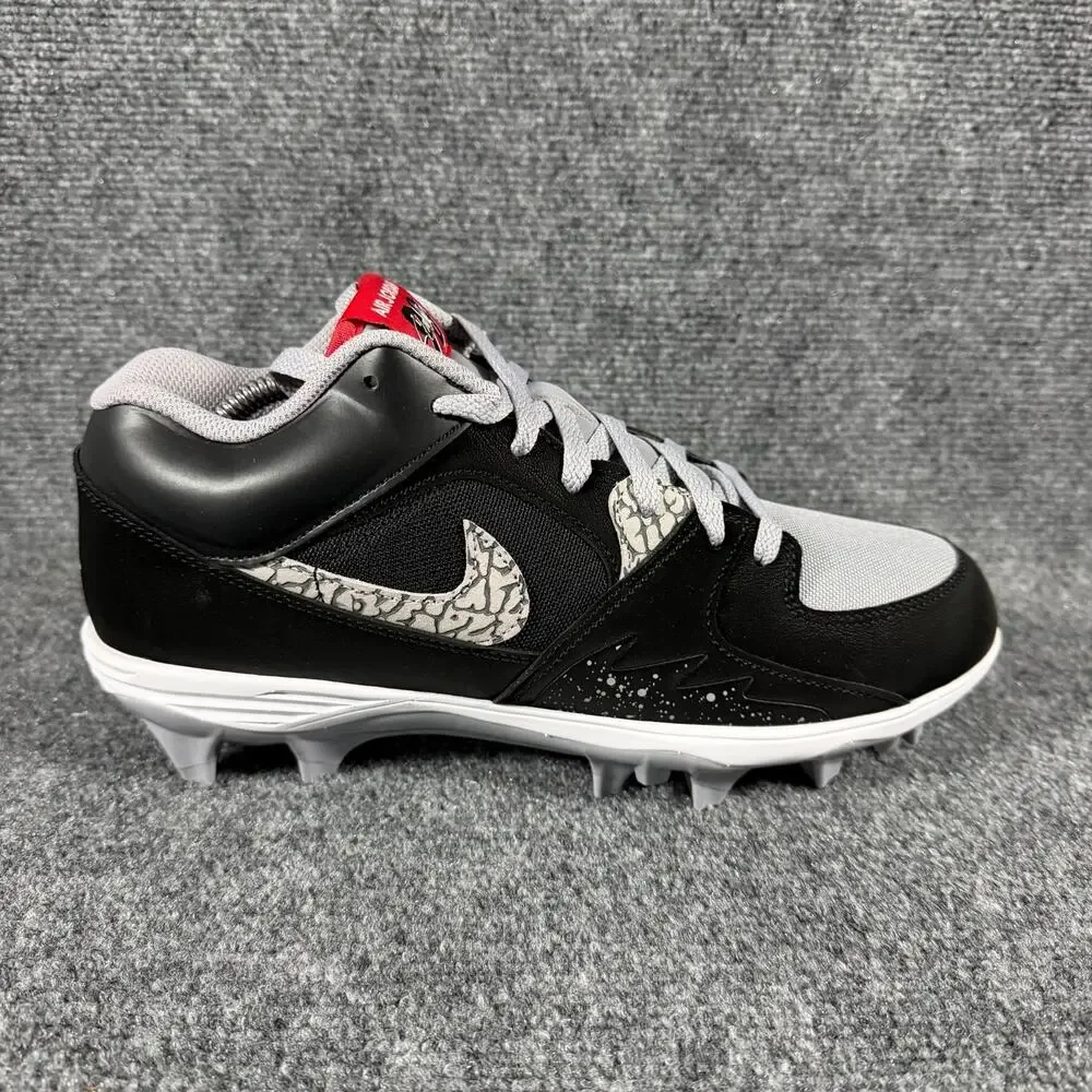 Jordan Stadium 90 Low TD Black Cement Football Cleats Mens 10.5 HQ0210-060 NEW
